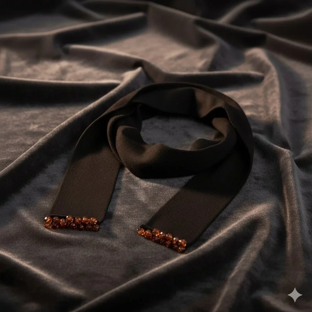 Burberry London Women's Scarf Beaded Black OS